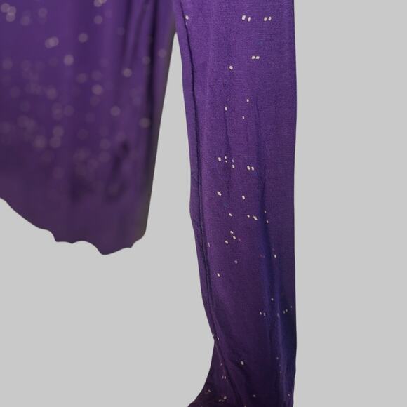APT 9 ESSENTIALS Size Large Purple Long Sleeve Jersey Tunic Top Speckled - Picture 6 of 7